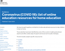 Coronavirus (COVID 19) online education resources: legal disclaimer